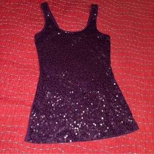 EXPRESS WOMAN SZ S Purple Sequin Tank Top Y2K 
muscle shirt